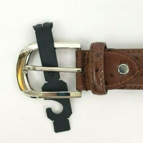 Mens Leather 52" Non Reversible Ostrich 1.25" Belt - Picture 4 of 9